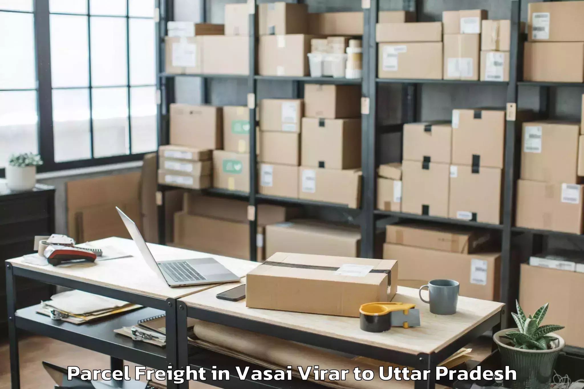 Top Vasai Virar to Sasni Parcel Freight Available